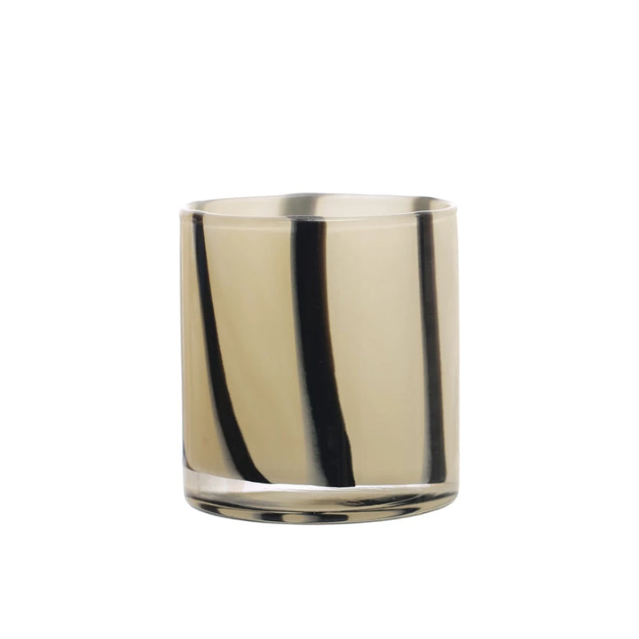 Glass Candle Holder or Vase w/ Stripes