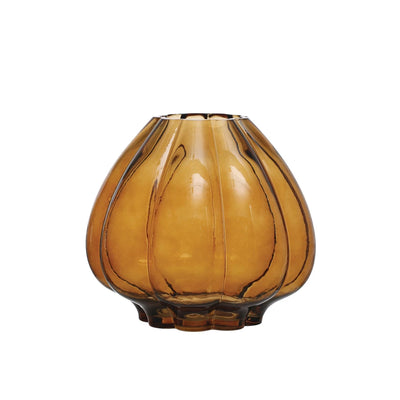 Brown Fluted Glass Vase