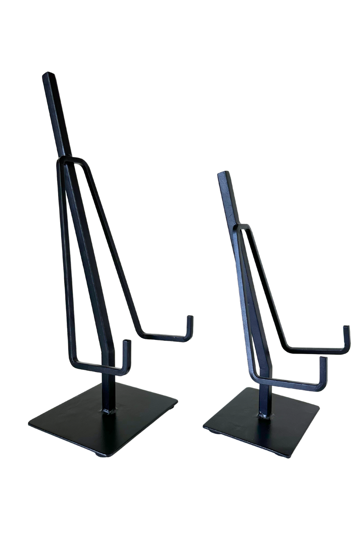 Dual Arm Black Iron Picture Easel Stand