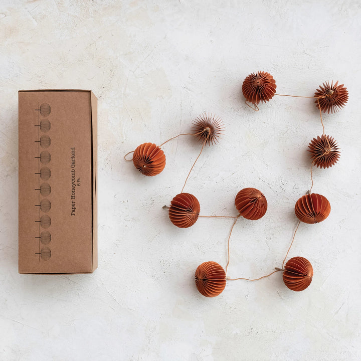 Folding Honeycomb Pumpkin Garland