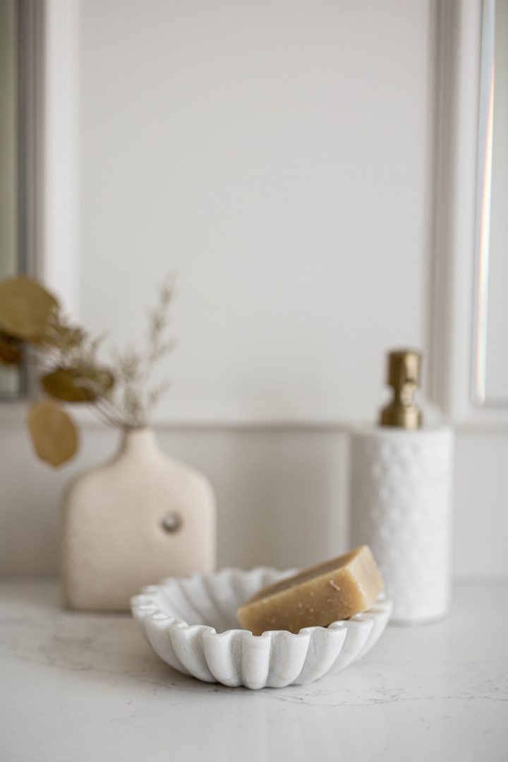 Marble Fluted Scalloped Bowls