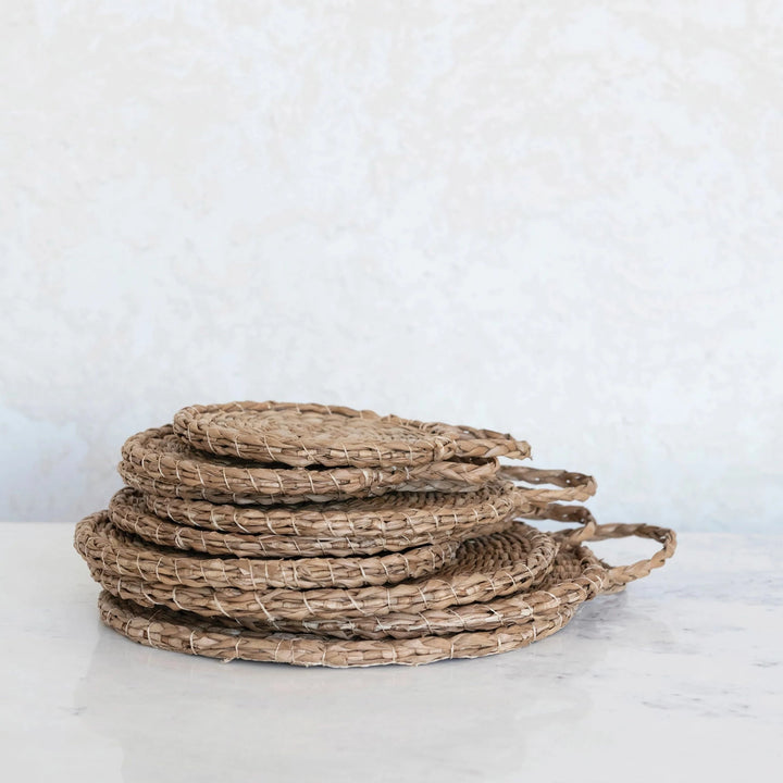 Hand-Woven Bankuan Trivets with Handles