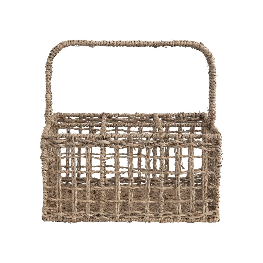 Hand-Woven Seagrass Caddy with Handle