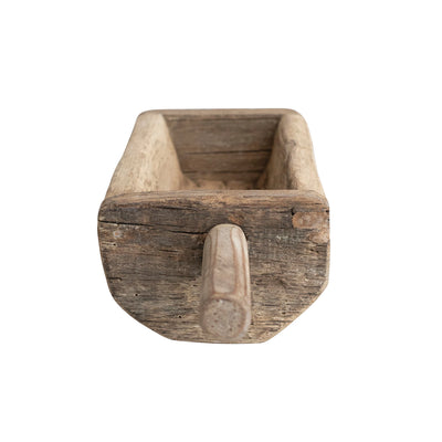 Found Decorative Wood Trug w/ Handle