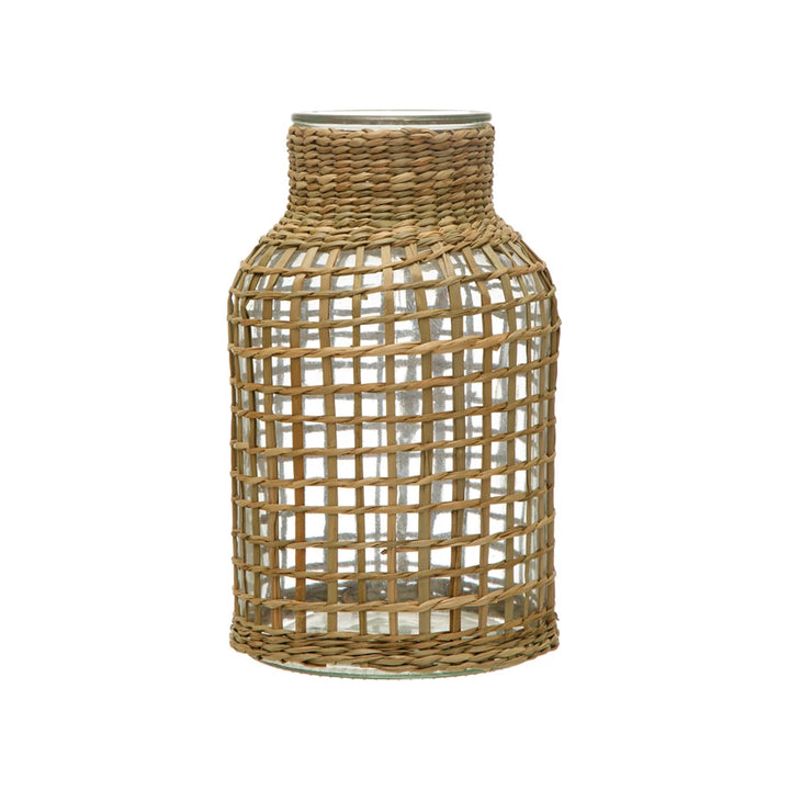 Glass Vase with Woven Sleeve