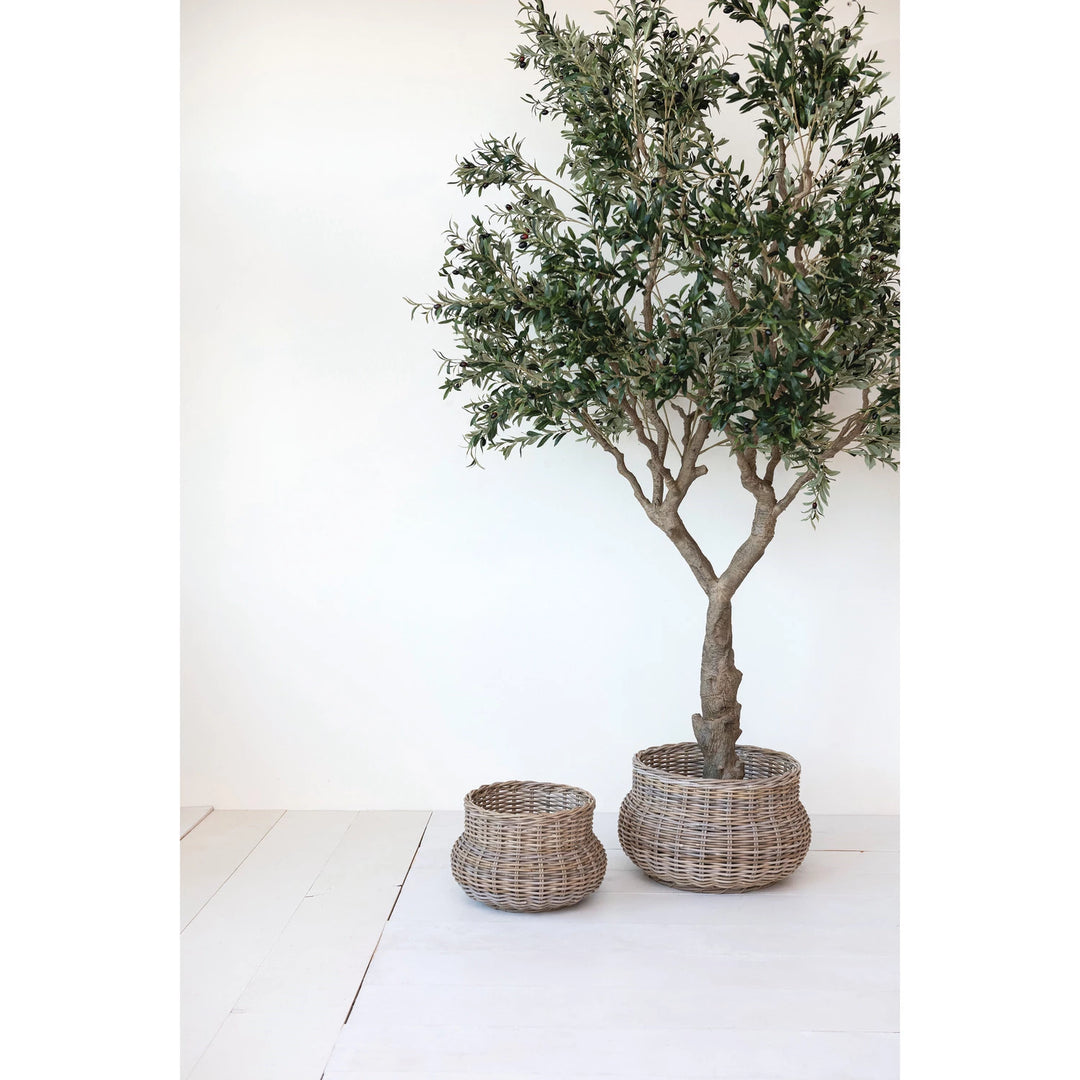 Hand-Woven Rattan Planters (Holds 18" & 16" Pots)