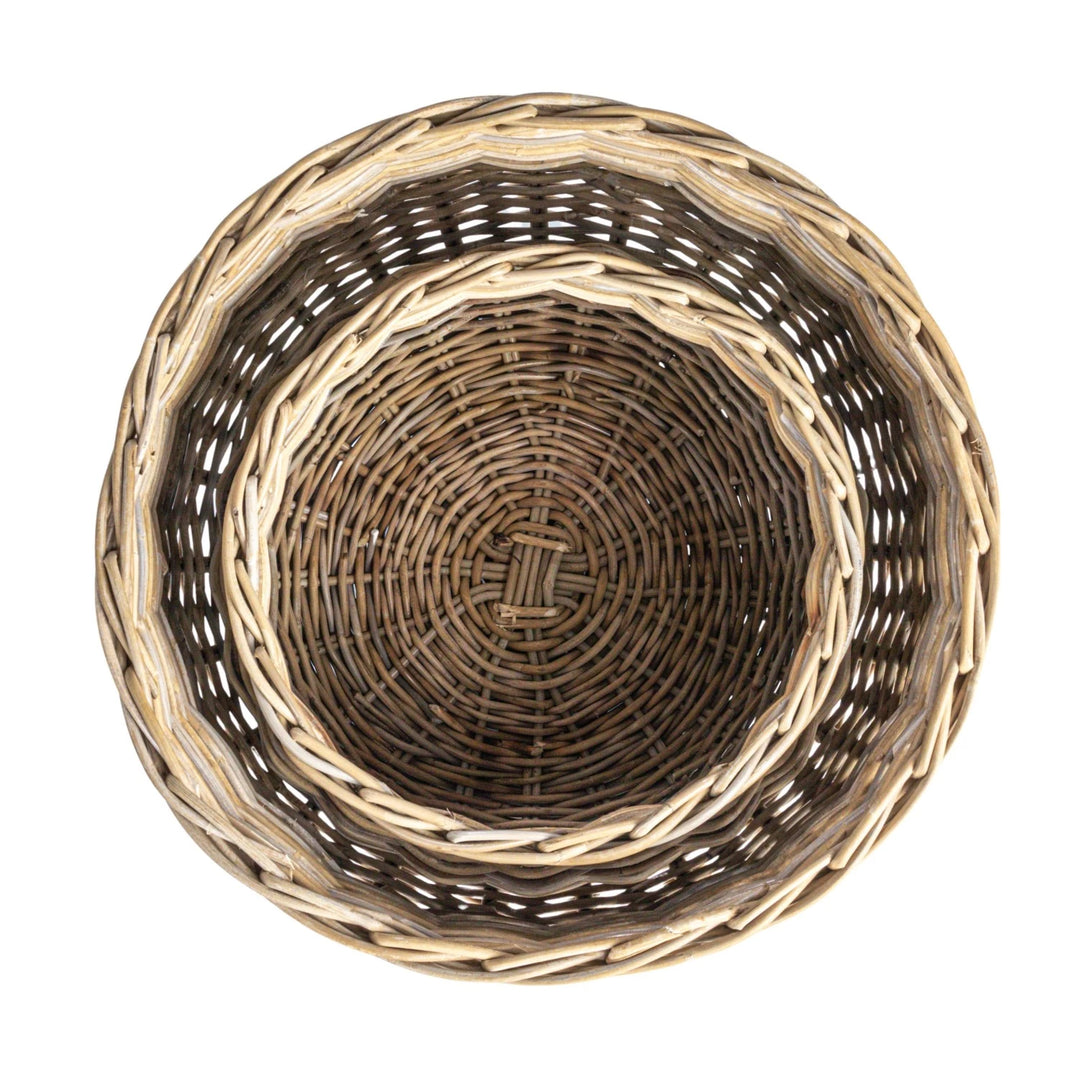 Hand-Woven Rattan Planters (Holds 18" & 16" Pots)