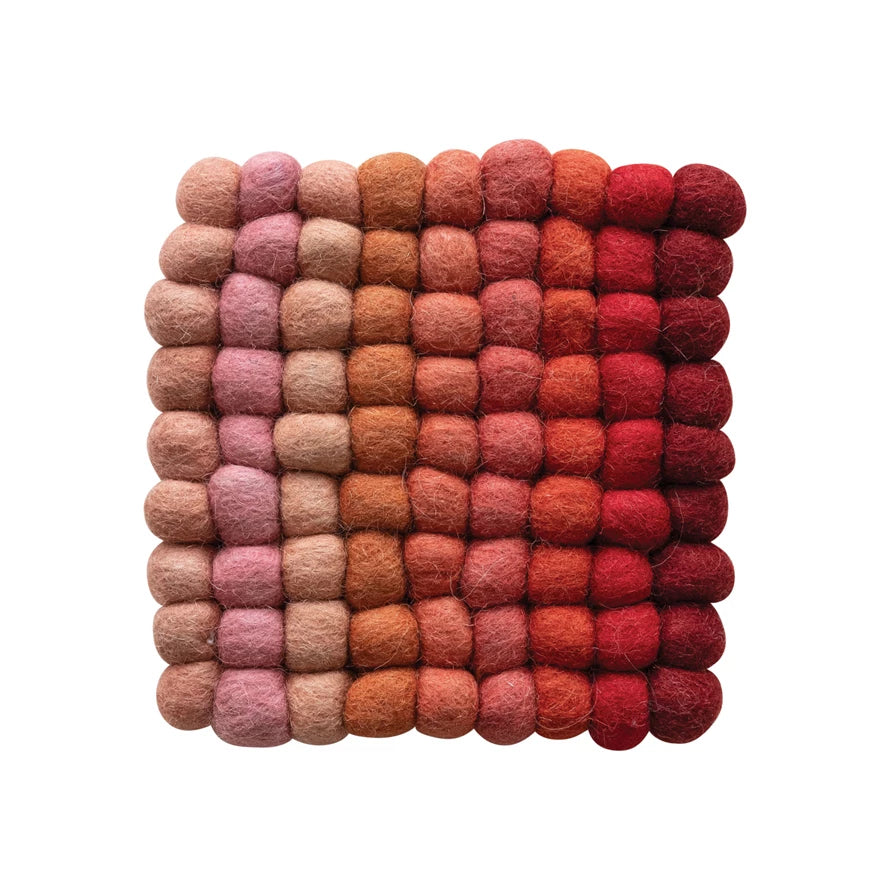 Handmade Wool Felt Ball Trivet