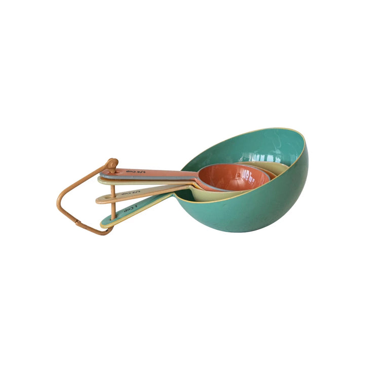 Enameled Stainless Steel Measuring Cups w/ Colored Edge
