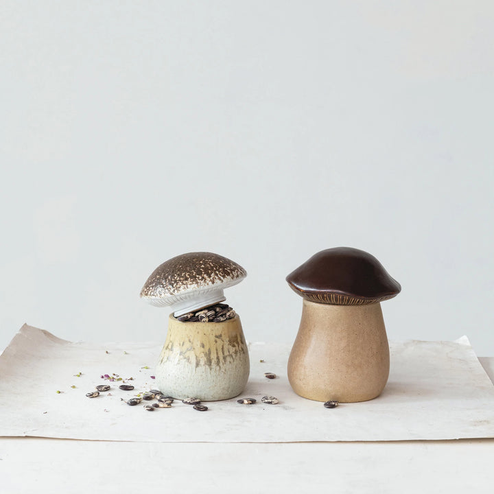 Stoneware Mushroom Canister
