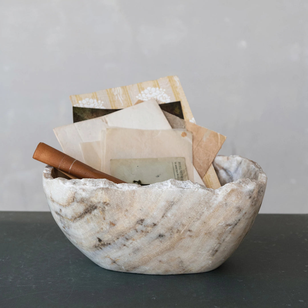 Onyx Bowl with Raw Edge, Natural (Each One Will Vary)