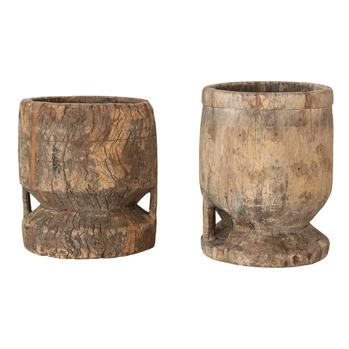 Found Antique Mortar Bowl, Natural (Each One Will Vary)