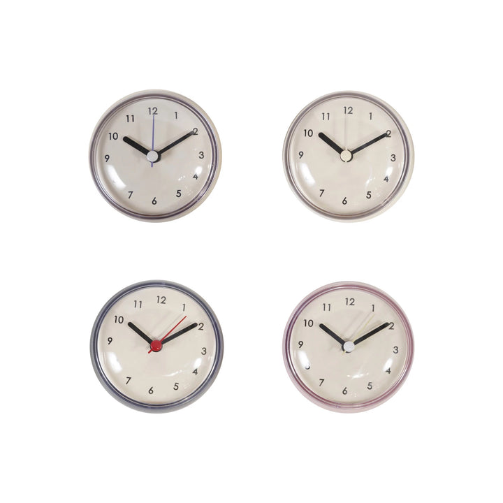 Plastic Clock with Suction Cup, 4 Colors
