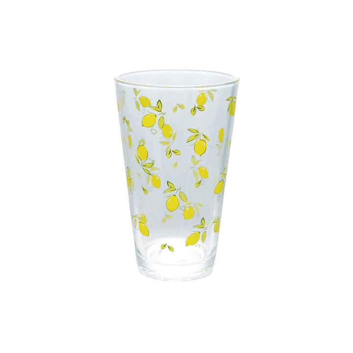 16 oz. Drinking Glass with Lemon Decal, Yellow & Green