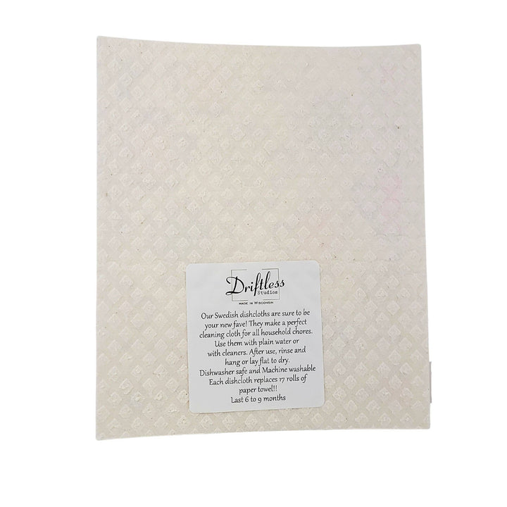 Light Blue With White Flower Swedish Dishcloth
