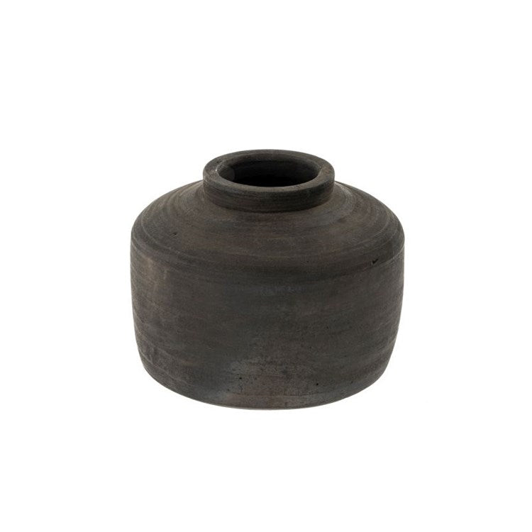 Balkan Black Terracotta Pot- Straight