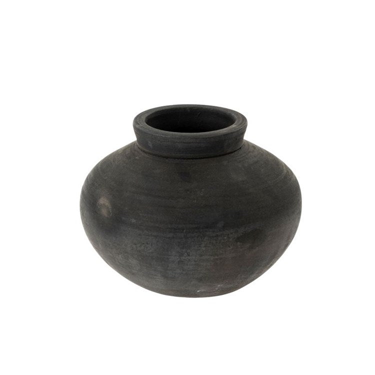 Balkan Black Terracotta Pot- Round