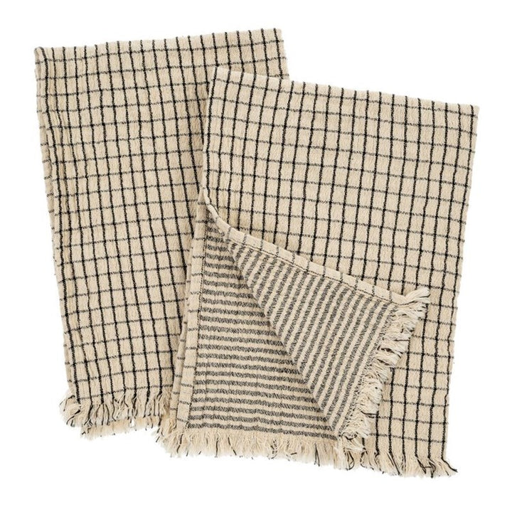 Stripe & Check Reversible Tea Towels