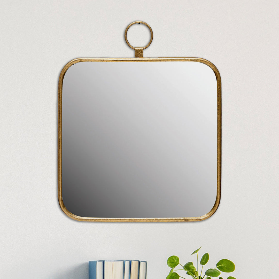 Metal Framed Wall Mirror, Gold Finish