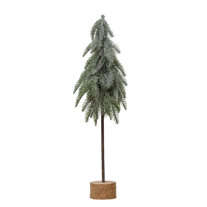 Plastic Pine Tree with Wood Slice Base