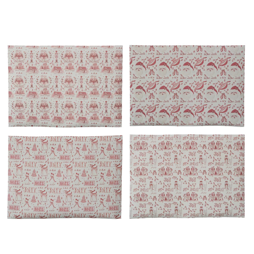 Pink and Red Wrapping Paper Sheets