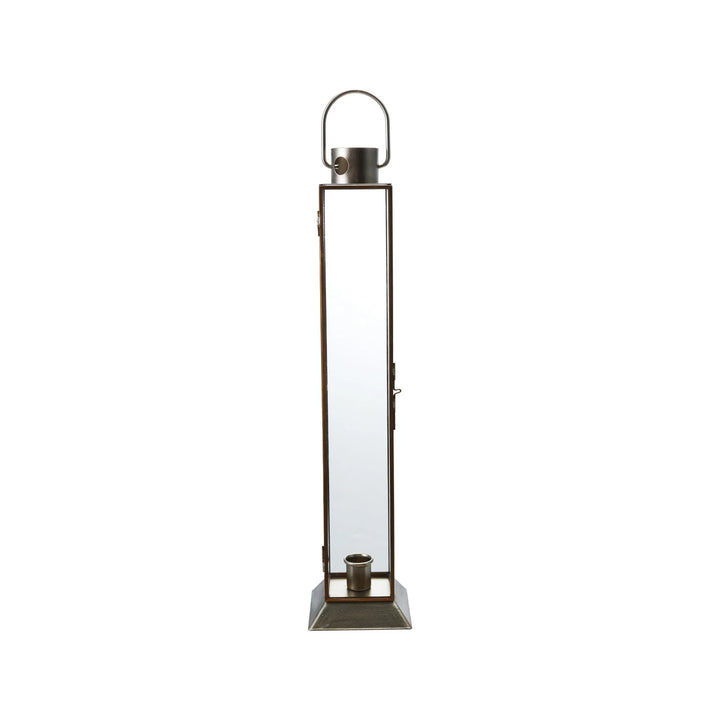 Metal & Glass Lantern Taper Holder, Gold Finish