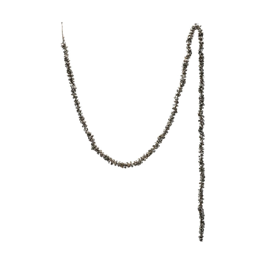 Foam Ball Garland with Glitter, Champagne Finish