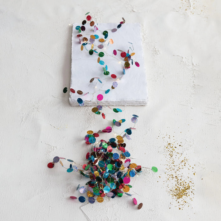 Holographic Confetti Garland with 20 LED Lights