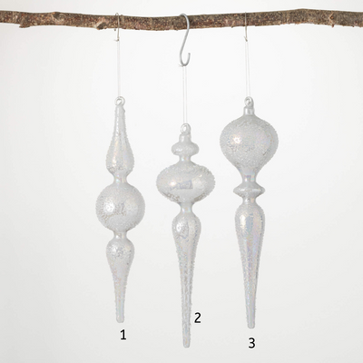 Lavender Pearl Finial Ornaments