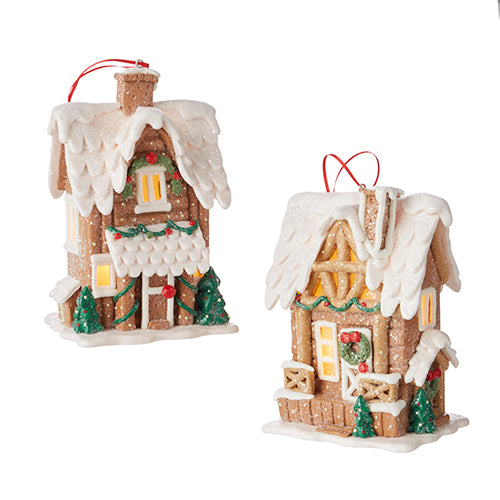 Lighted Pretzel House Ornament