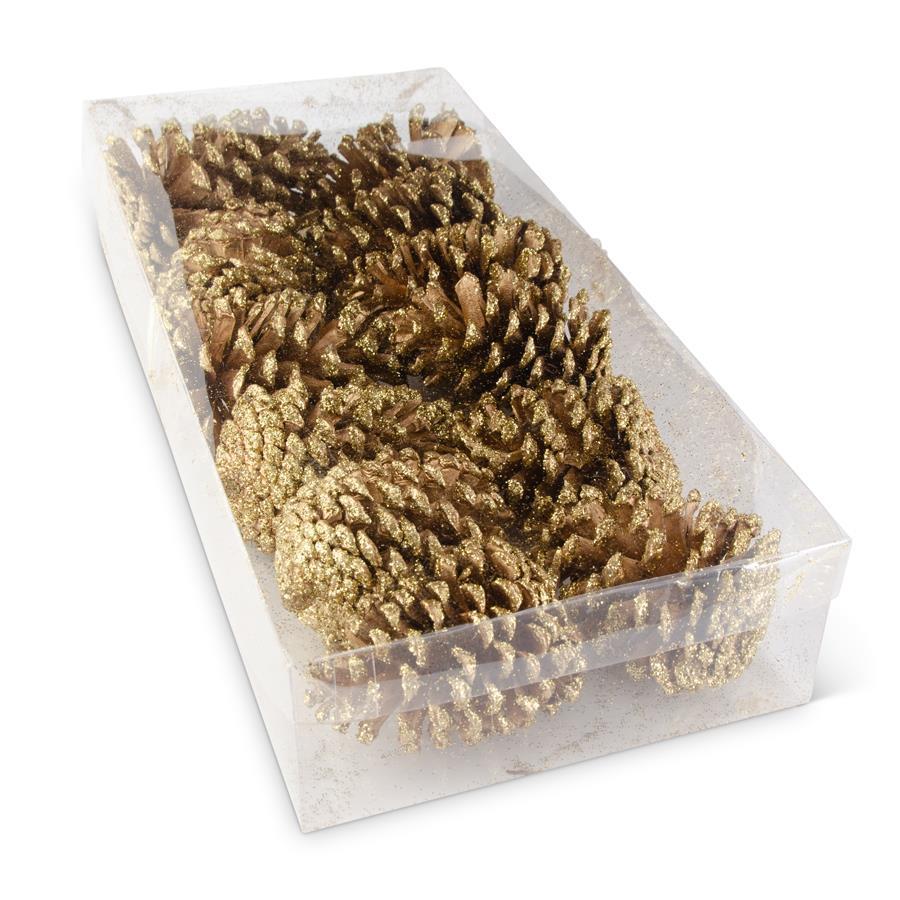 Gold Glitter Pinecones