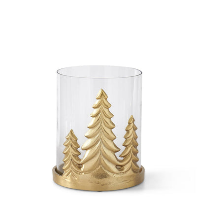 Gold Metal Christmas Tree Hurricane