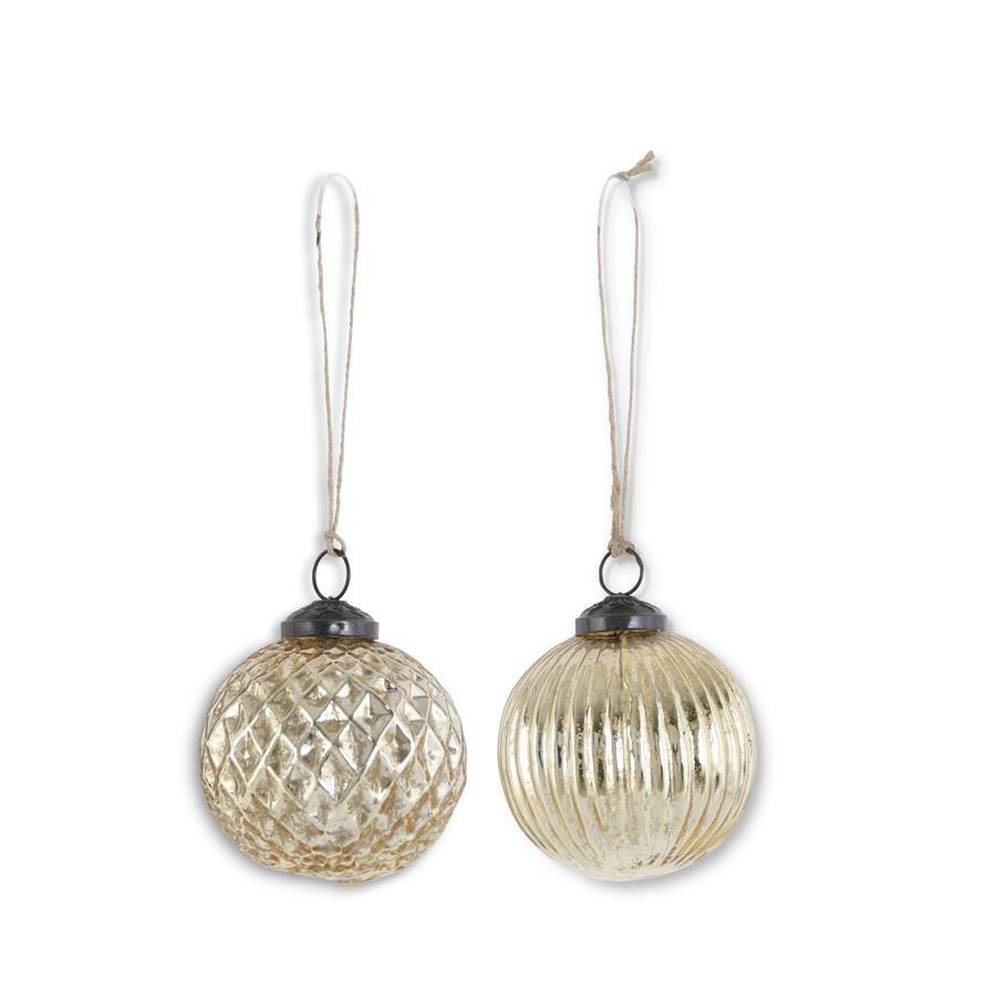 Large Gold Mercury Glass Ornaments
