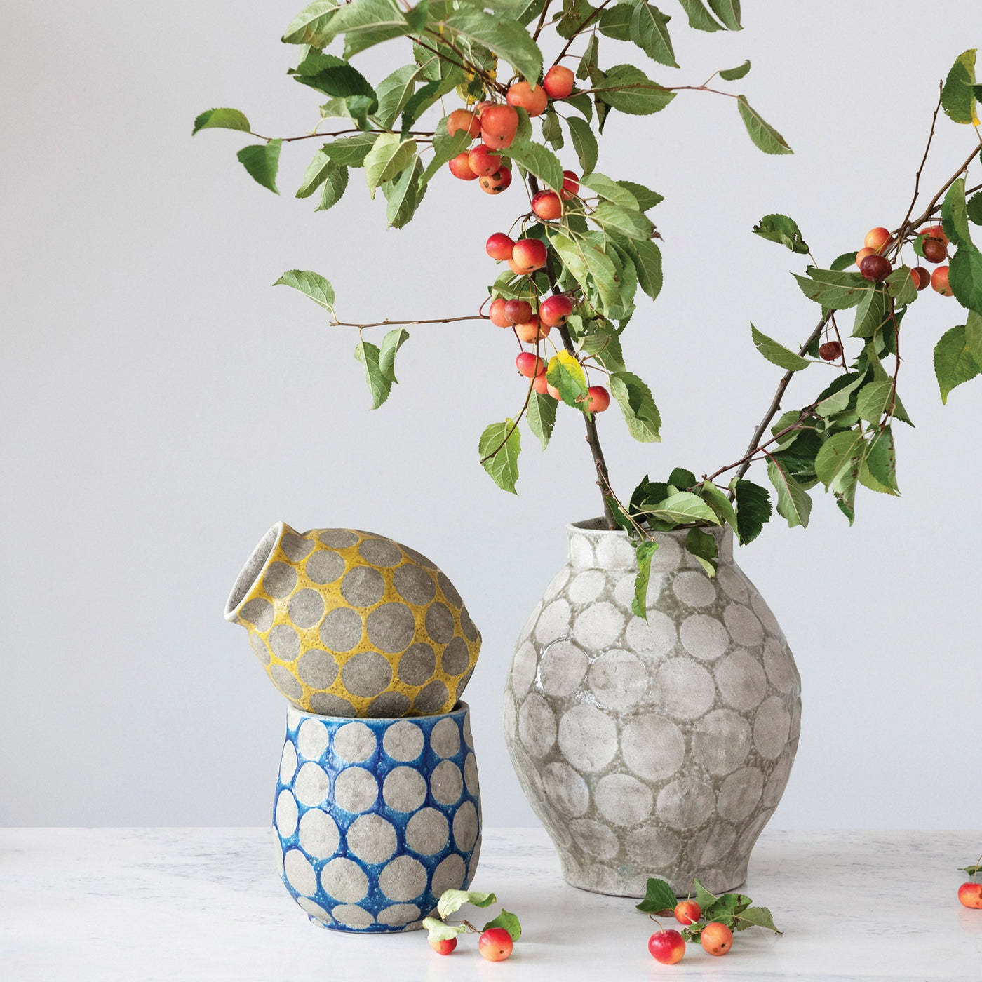 Terra-Cotta Vase with Wax Relief Dots
