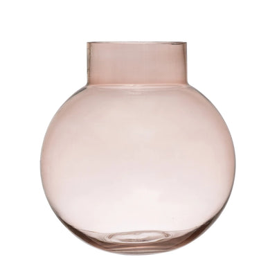 Rose Colored Glass Vase