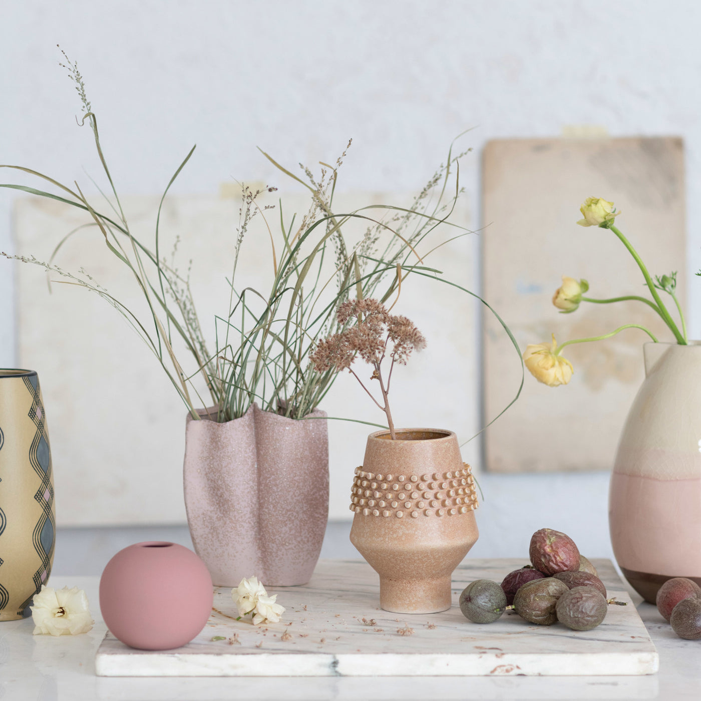 Stoneware Vase w/ Raised Dots