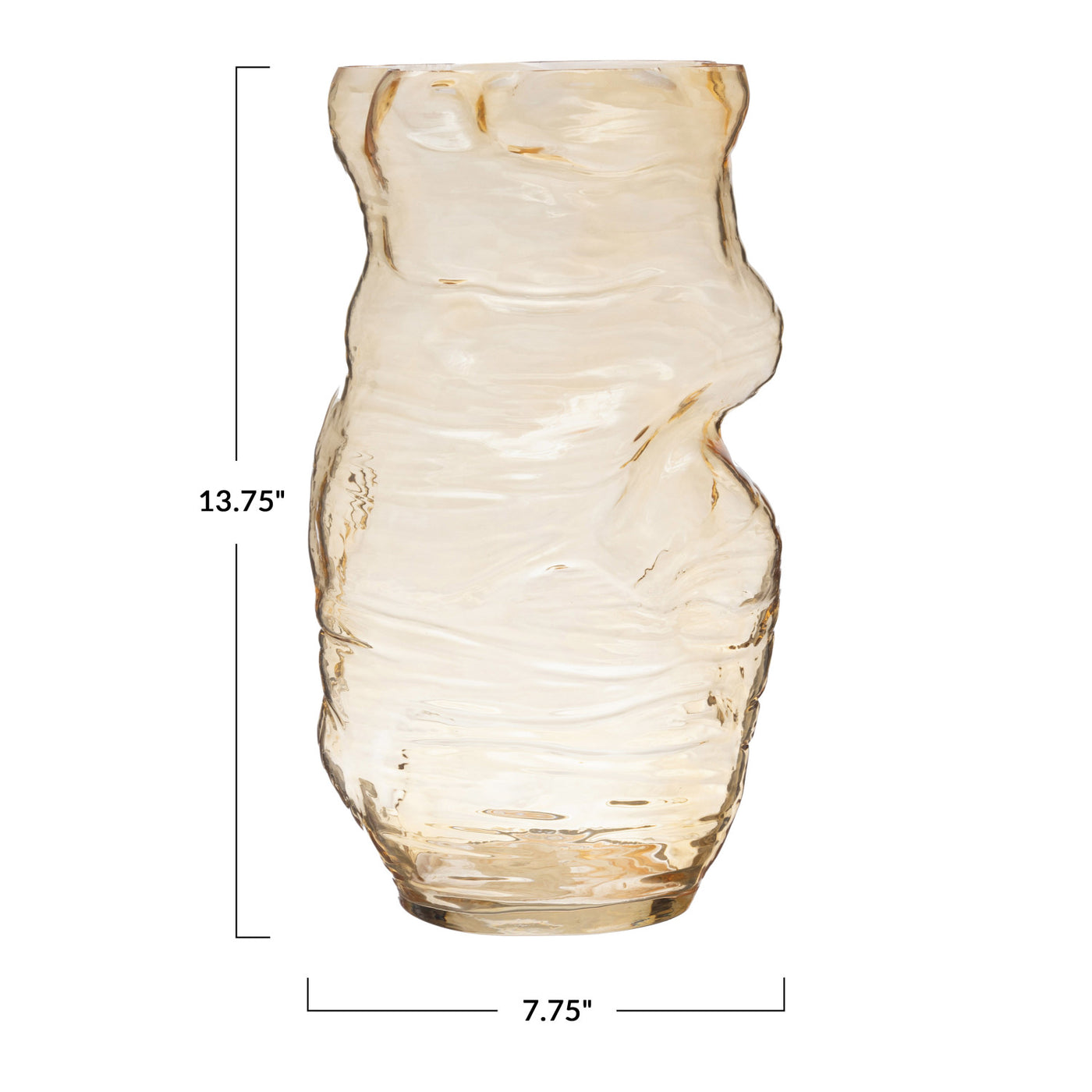 Blown Amber Glass Organic Shaped Vase