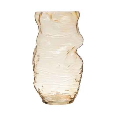 Blown Amber Glass Organic Shaped Vase