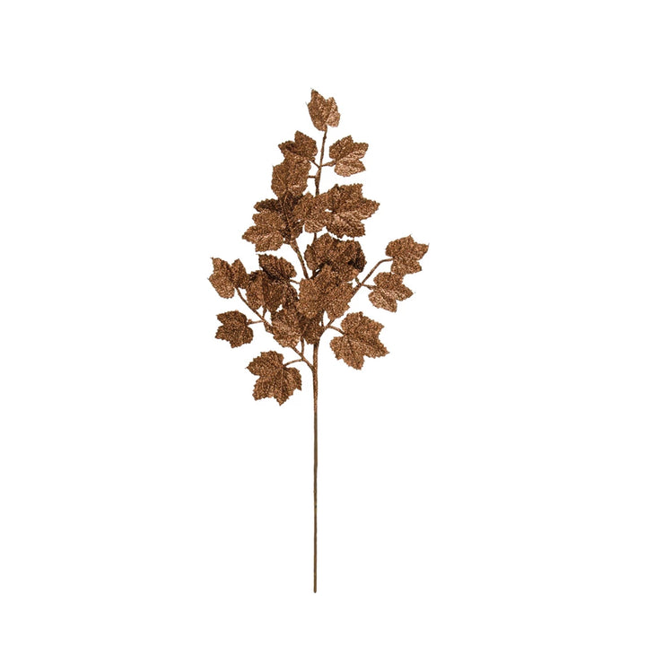 Glittered Faux Maple Leaf Spray