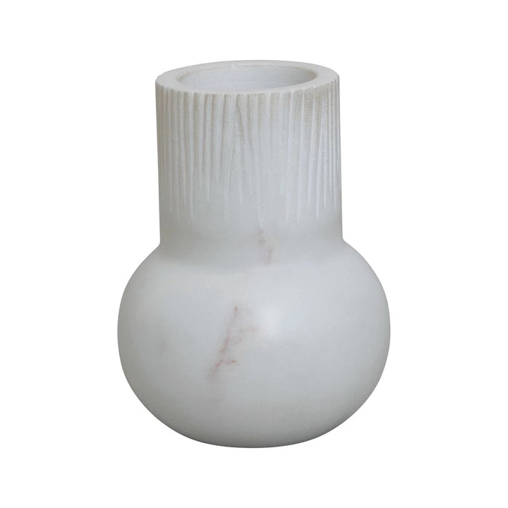 Marble Vase with Carved Pattern