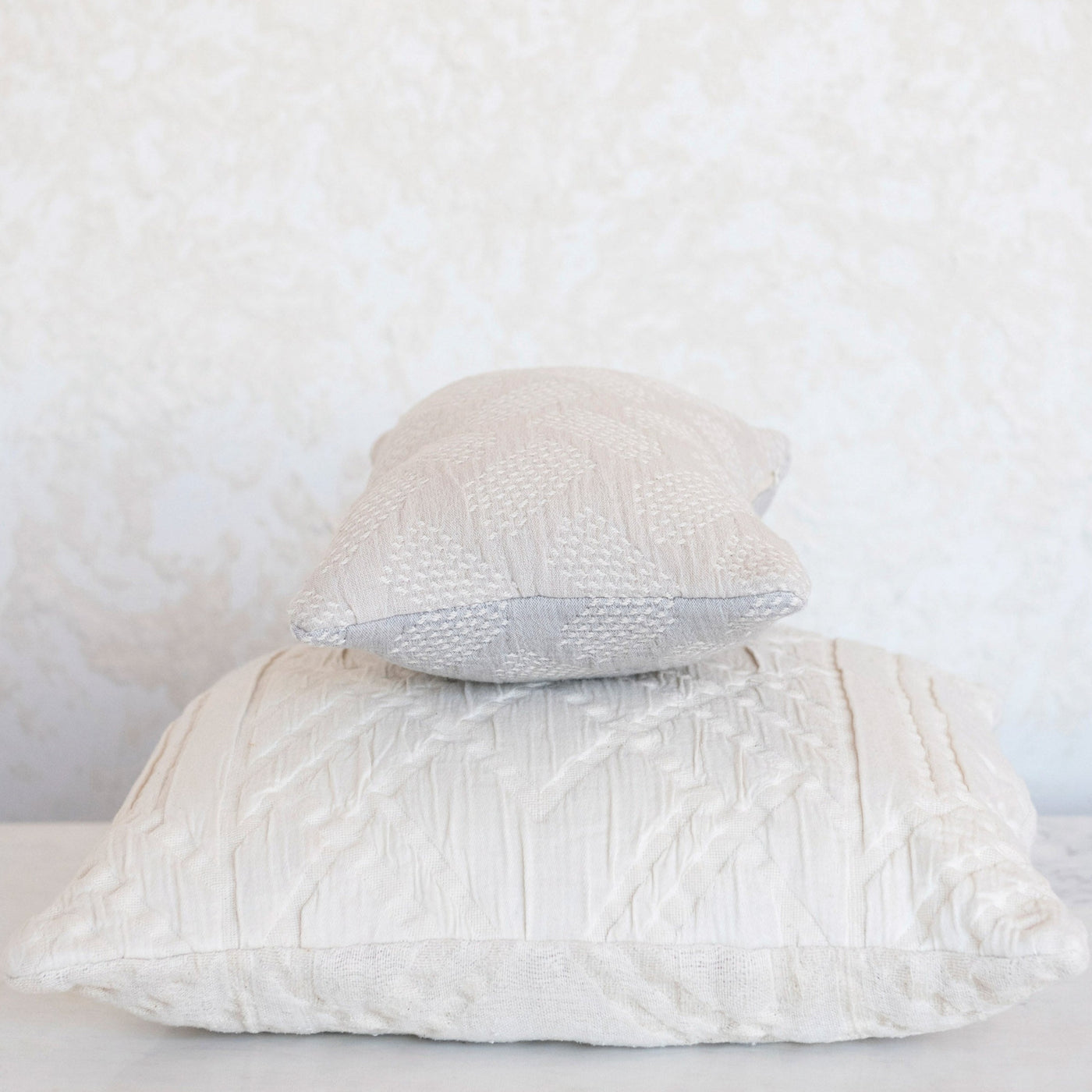 Woven Cotton Jacquard Lumbar Pillow