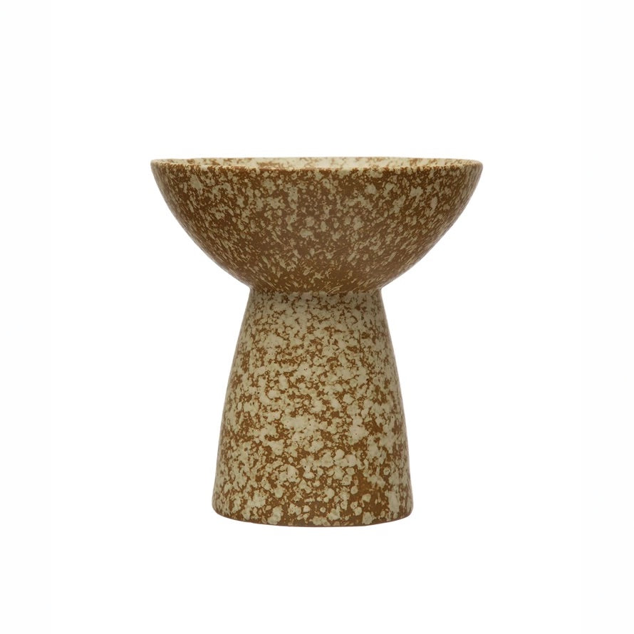 Stoneware Dish on Pedestal