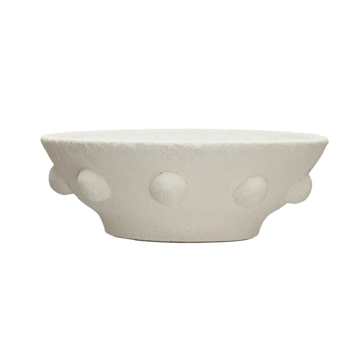 Decorative Coarse Terra-cotta Bowl w/ Raised Dots