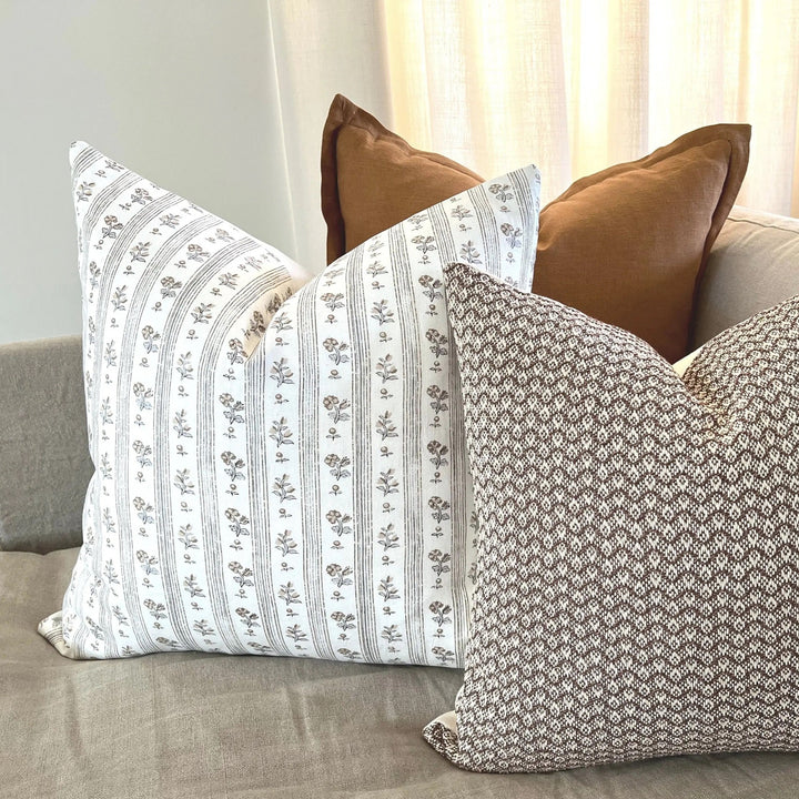 Floral Striped Designer Pillow