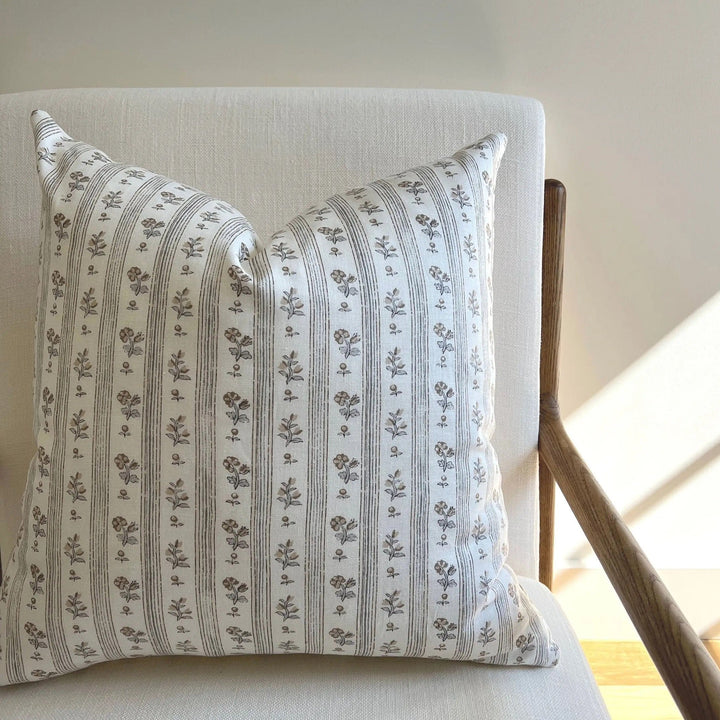 Floral Striped Designer Pillow