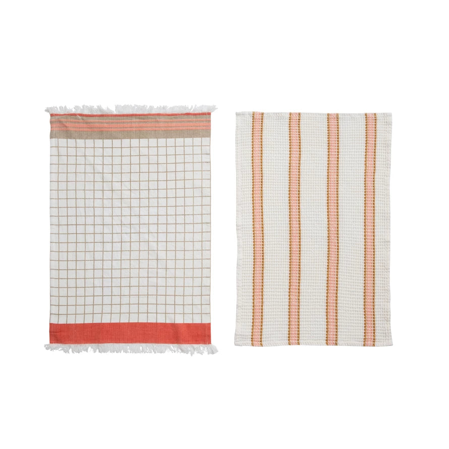 Orange Patterned Tea Towels