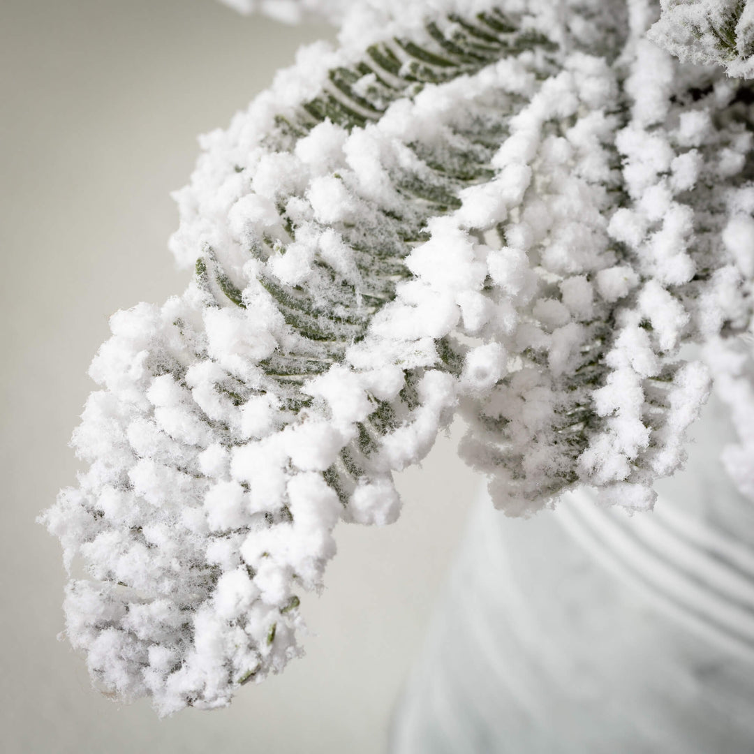 Flocked Pine Tree in Tin Pots