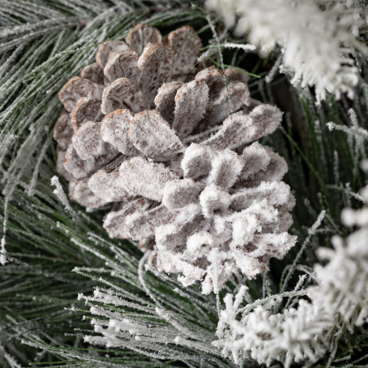 Flocked Pine Tree in Burlap