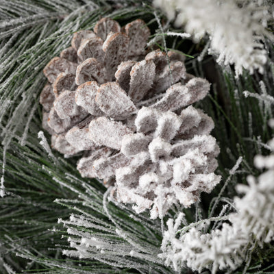 Flocked Pine Tree in Burlap