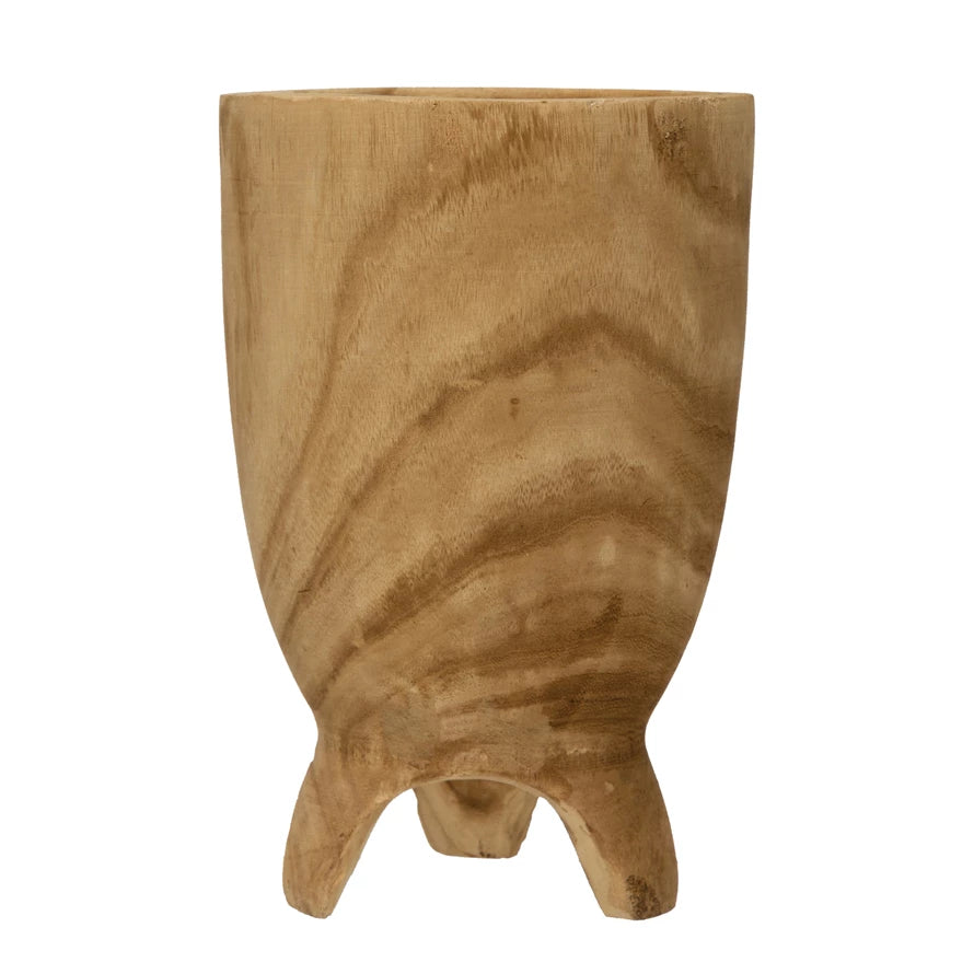 Decorative Paulownia Wood Footed Planter